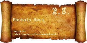 Machala Bors névjegykártya
